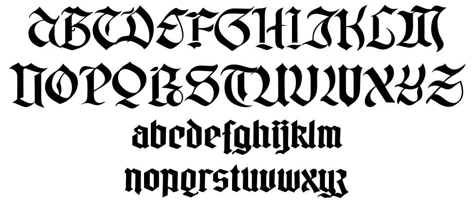 Gotika Black font specimens