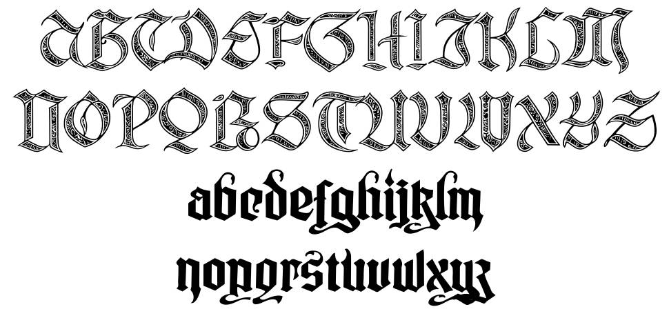 Gotika Ornament 字形 标本