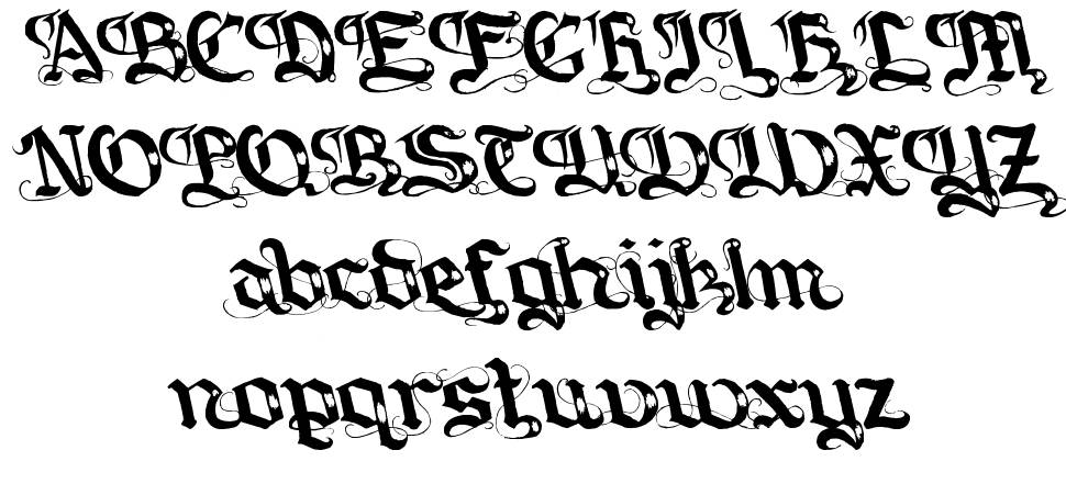 Gotique font specimens