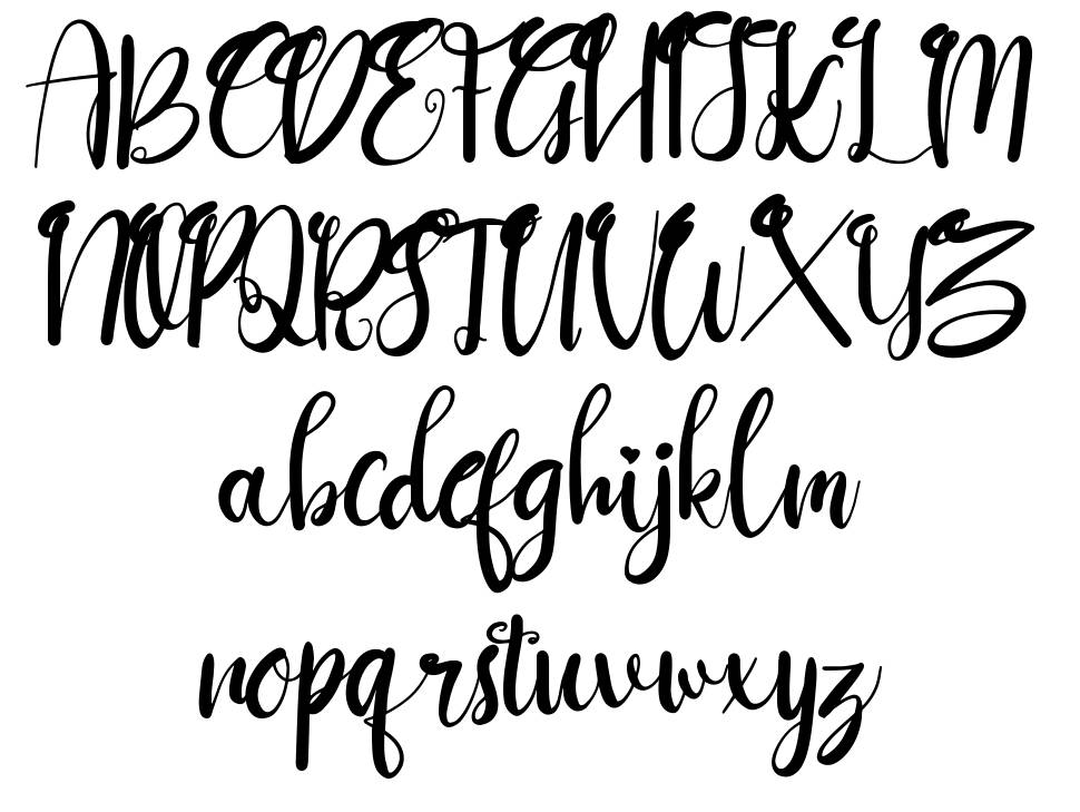Goushy Script font specimens