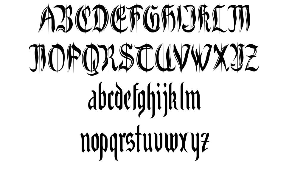 Grabstein Gotik шрифт Спецификация