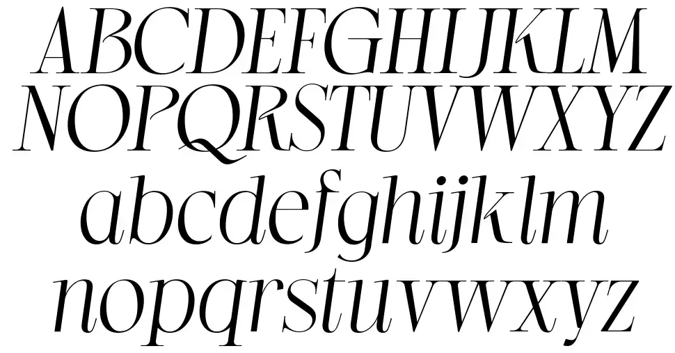 Grande Italic font specimens