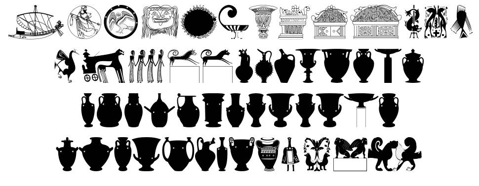 Greek Art font specimens