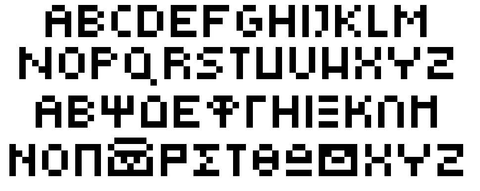 Greek Bear Tiny E font specimens
