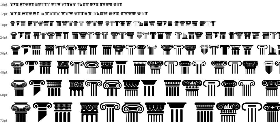 Greek Column schriftart Wasserfall
