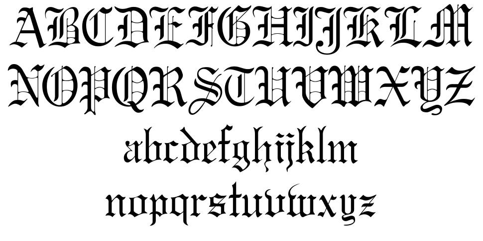 Gregorian FLF písmo Exempláře