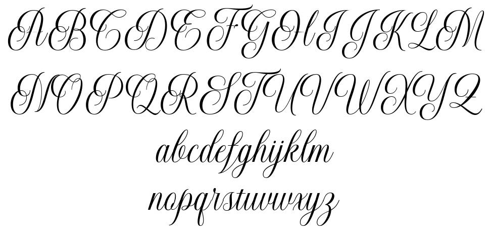 Grethania Script font Örnekler