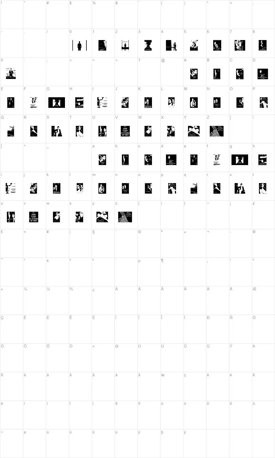 Greyfont character map