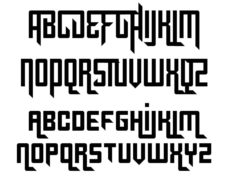 Gridlocked font specimens