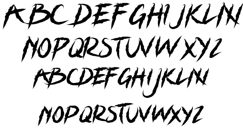 Grizzly Attack font specimens