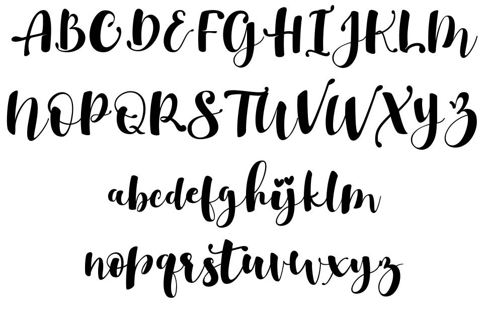 Gulya Script font specimens