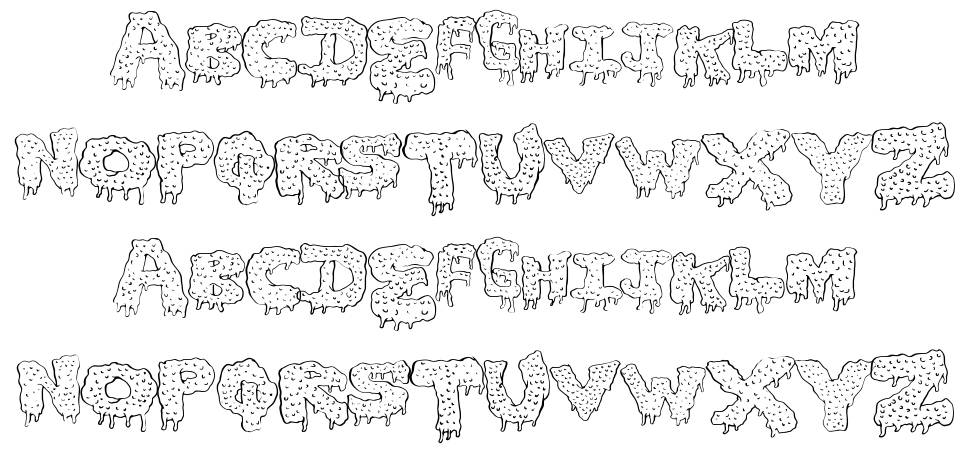 Gunky Ick font specimens