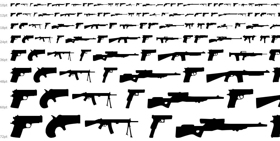 Guns písmo Vodopád