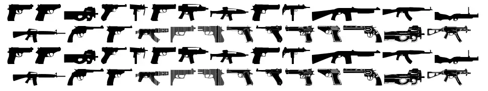 Guns 2 schriftart vorschau