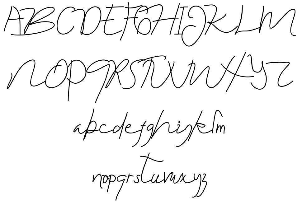 Guritno Script font specimens