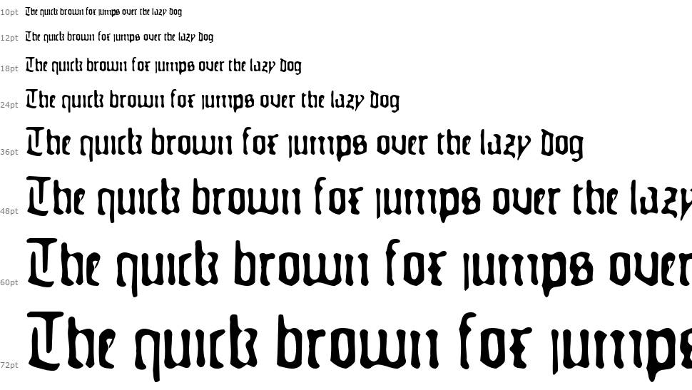 Gutenbergs Ghostype písmo Vodopád