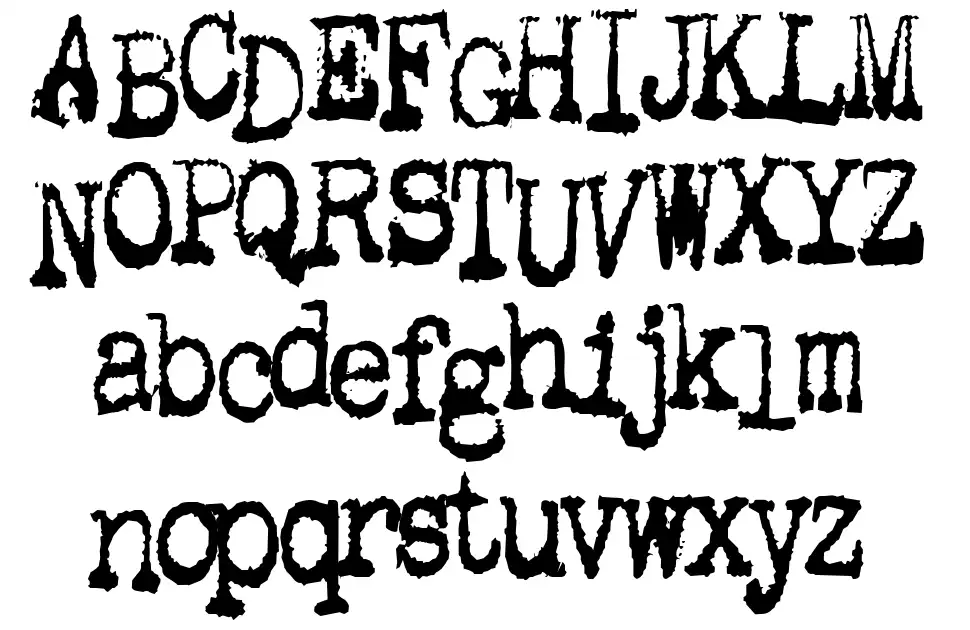 Gutter Vomit font specimens