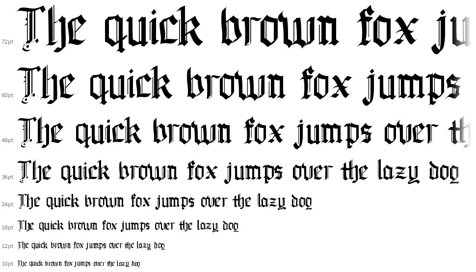 Guyford Blackletterfont waterfall