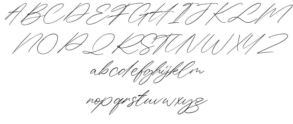 Haigrast Script font specimens