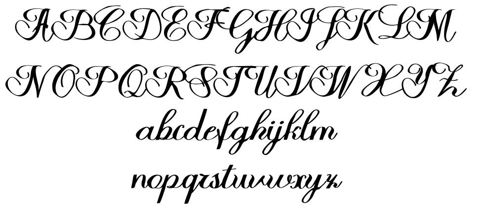 Halfesika Script font specimens