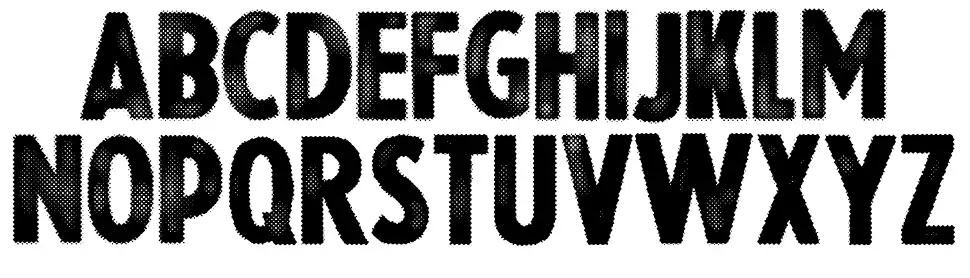 Halftoned Backupfont specimens