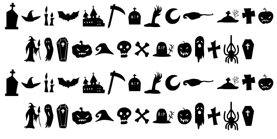 Halloween Clipart font specimens