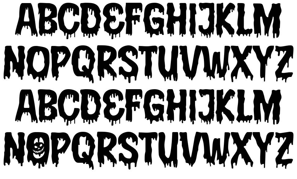 Halloween Fright шрифт Спецификация