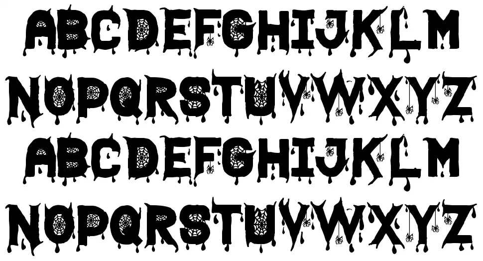 Halloween Scare St font specimens