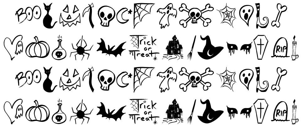 Halloween Spirits písmo Exempláře
