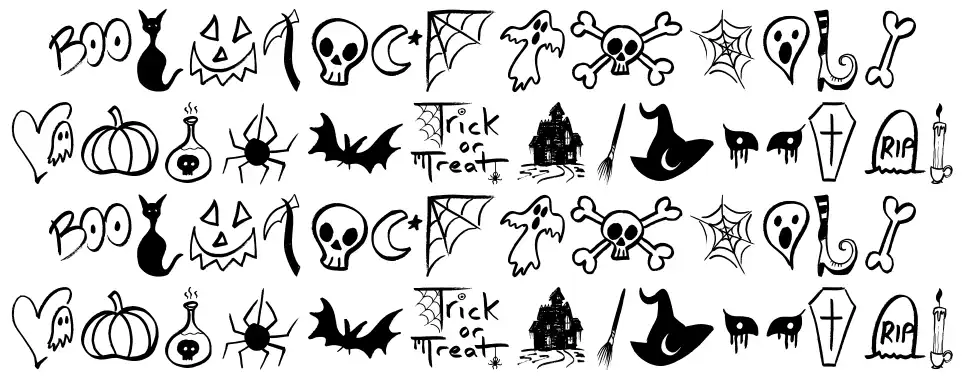 Halloween Spiritsfont specimens