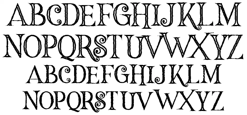 Hallowen font specimens