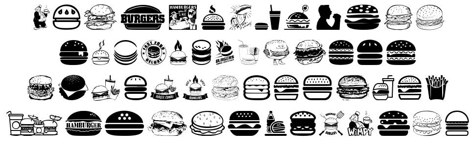 Hamburger font specimens
