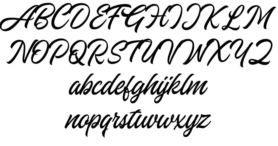 Hancock Script font specimens