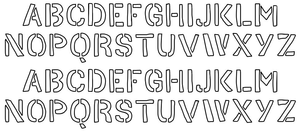 Hand Stencil písmo Exempláře