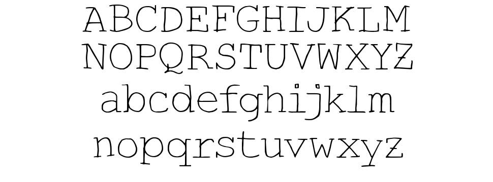Hand Typist font specimens