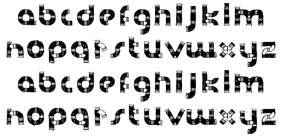 Handdrawn Pipefont specimens