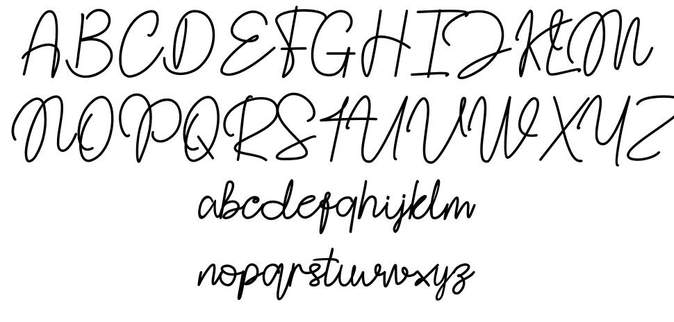 Handoyo Signature font specimens