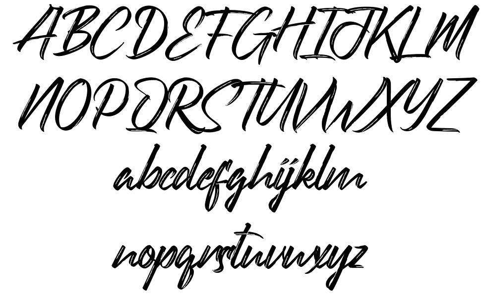 Handrush font specimens