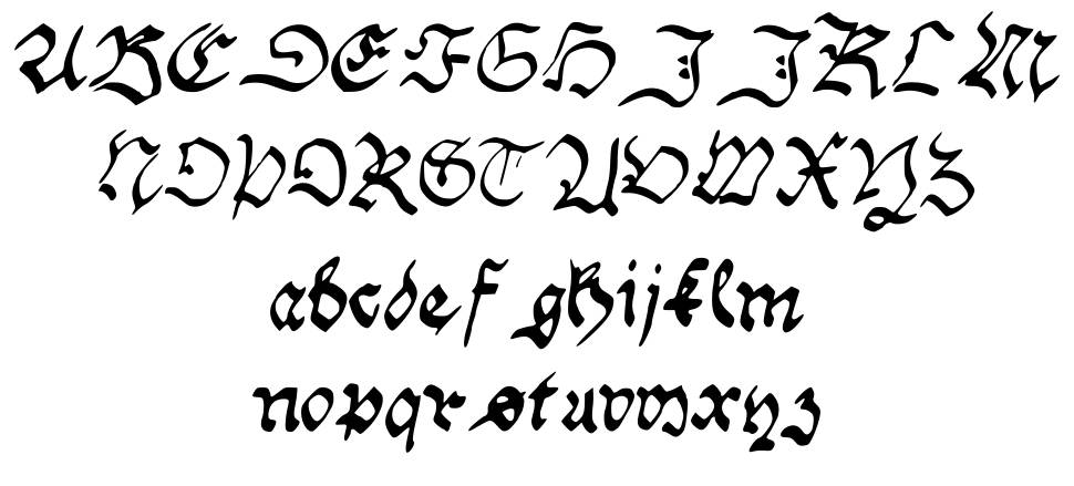 Handwriting Schwabacher fonte Espécimes