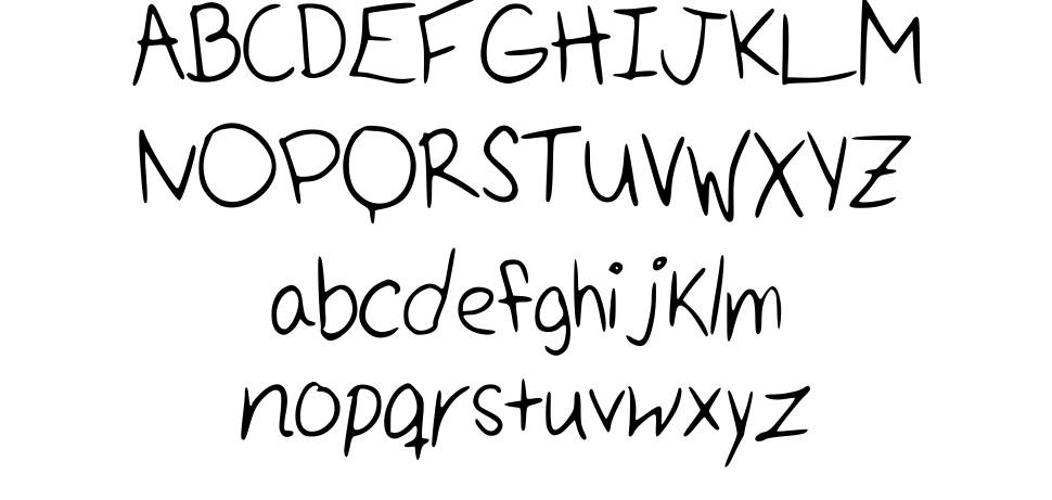 Handwritten font specimens