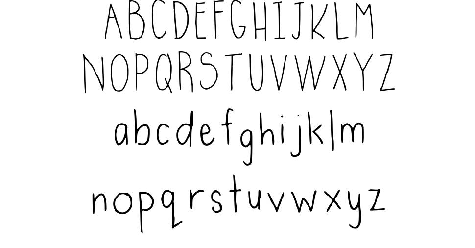Handwrittening フォント 標本