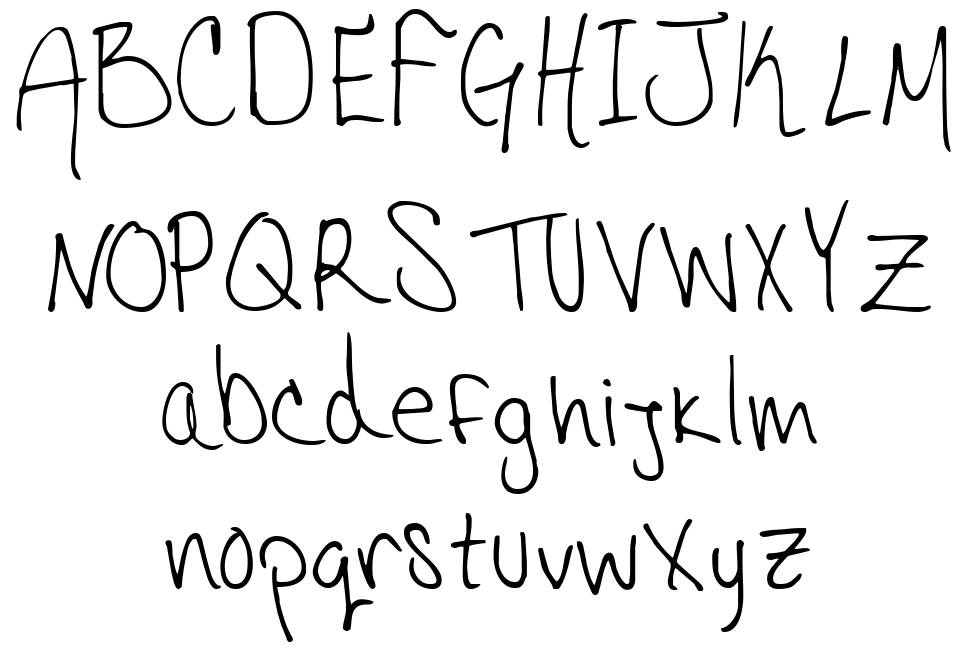 Hannahs Messy Handwriting písmo Exempláře