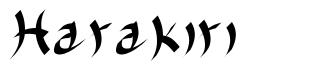 Harakiri шрифт