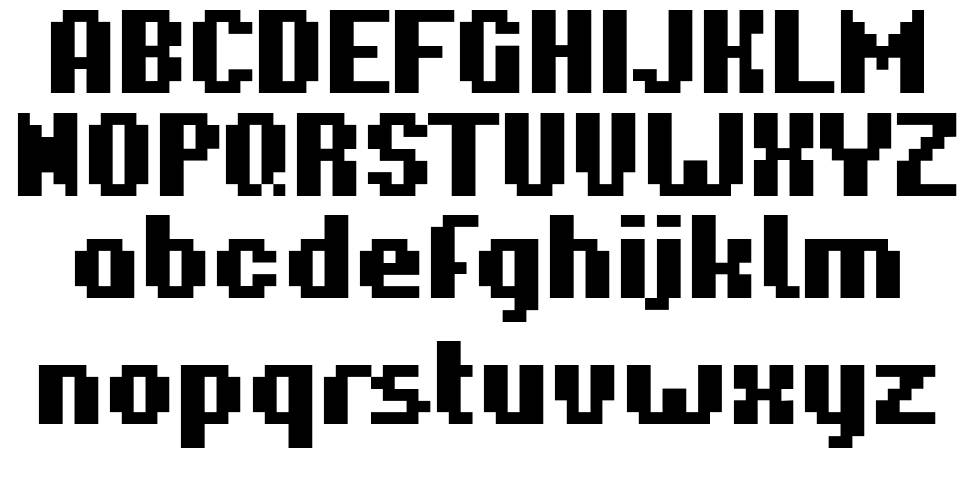 Hardpixel font specimens