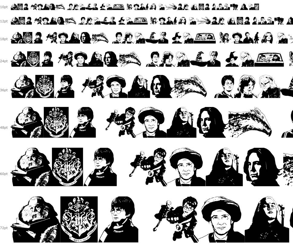 Harry Potter and the Dingbats czcionka Wodospad