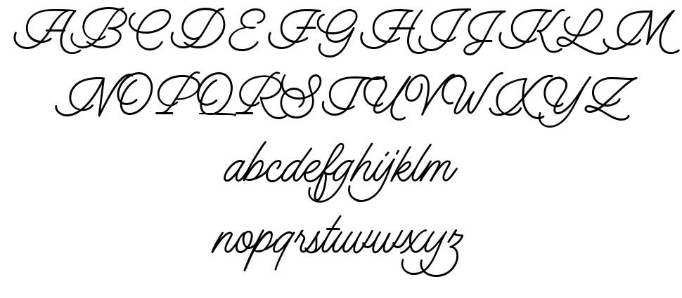 Harvey Script font specimens