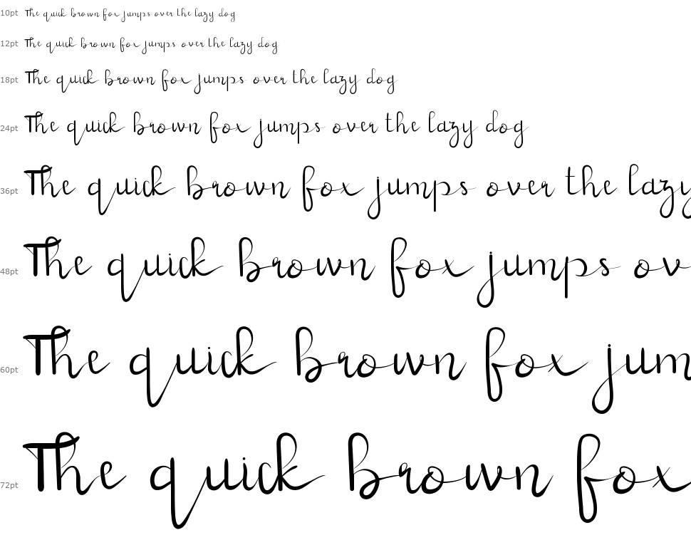 Hazelnut Smooth Handwriting font Waterfall
