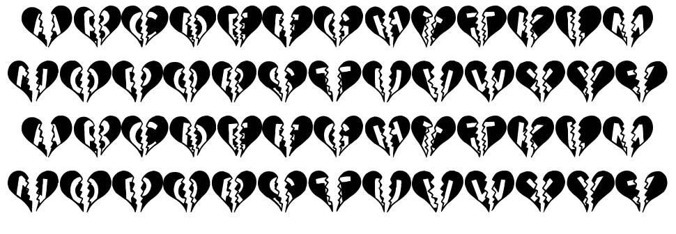 Heart Broken font specimens