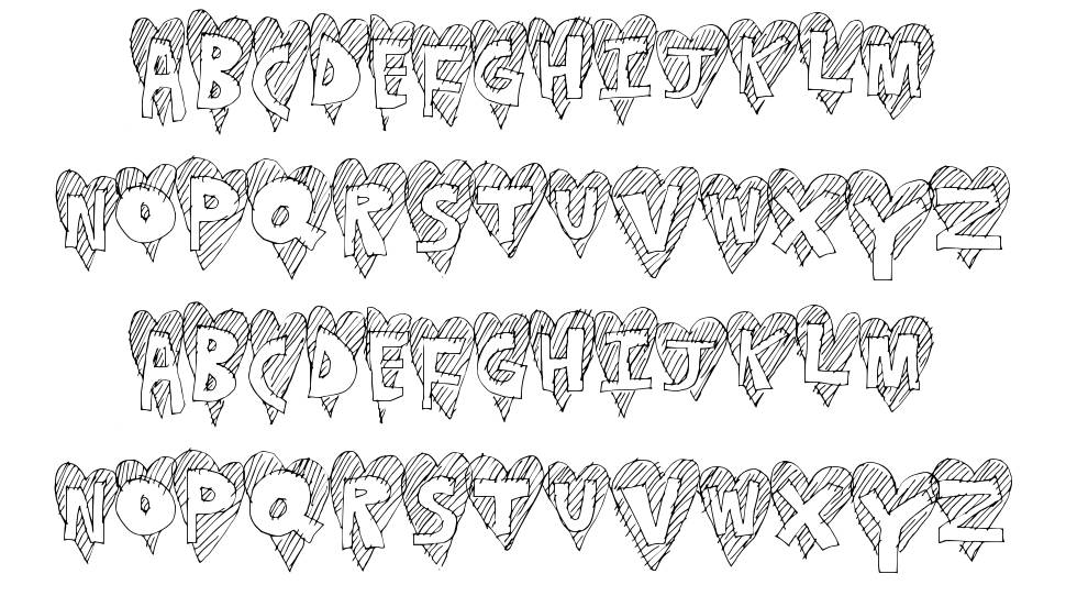 Heart Stripe font specimens