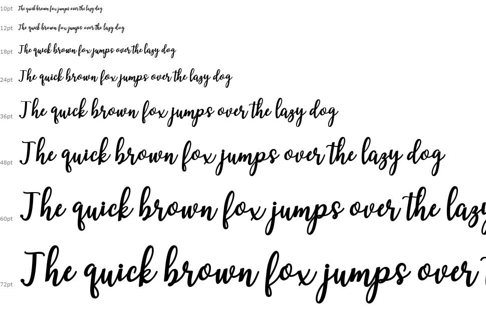 Hearted Script font Waterfall
